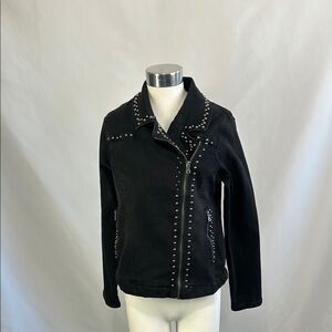 Lucci Black Studded Moto Jacket